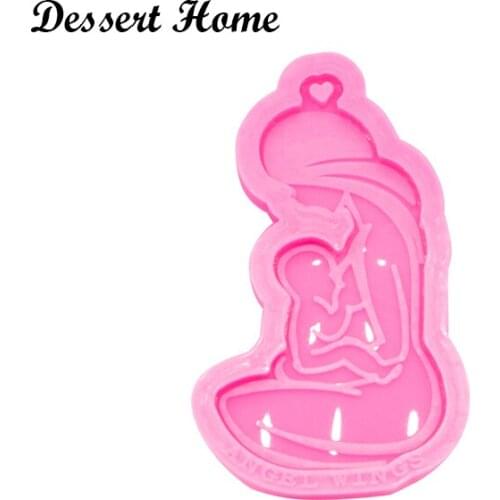 DY0387 Shiny Mom baby Mold Resin Craft, PREGNANT LADY Silicone Mould for Epoxy Resin, Keychain Molds, DIY Resin jewellery making