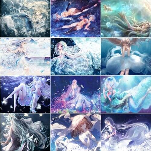 Cartoon Sea-Maid Diy 5D Diamond Painting Full Square and Round Embroidery Mosaic Cross Stitch Home Decoration for Special Gift