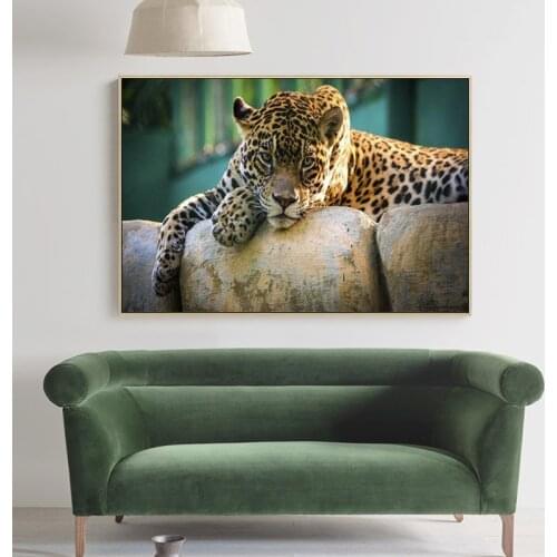 Leopard Rest on The Tree Real Nature Photo Canvas Art Prints Cheetah Poster Painting on Wall Decor Mural Picture for Living Room