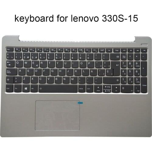 Spanish Backlit Keyboard for Lenovo IdeaPad 330S 15ISK 330S-15ARR 330S-15IKB PC5CB SPA ES Keyboards Palmrest touchpad 5CB0R34789