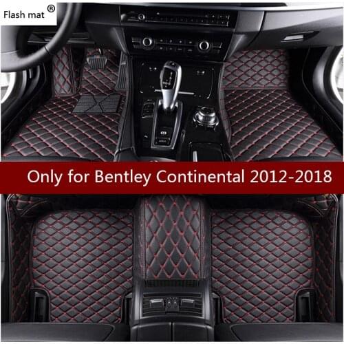 Flash mat leather car floor mats for Bentley ContinentalGT 2011 2012 2013 2014-2018 Custom foot Pads automobile carpet car cover