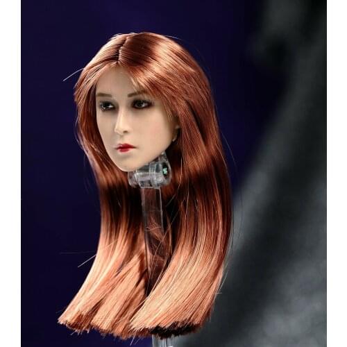 1/6 Scale DSTOYS Red Hair Female Girl Head Sculpt Model Carved Fit 12'' TBLeague PH Action Figure Female Body
