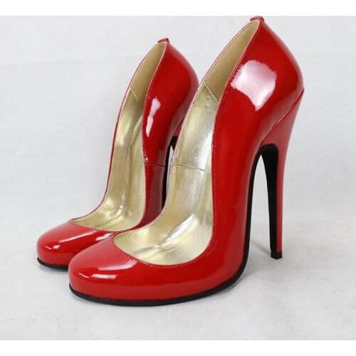Cute Round Toe Women Pump Shoes 16cm Siper High Heels Real Leather Ladies Shoes Custom Stiletto Heels Sexy Queen Pumps Bed Fun