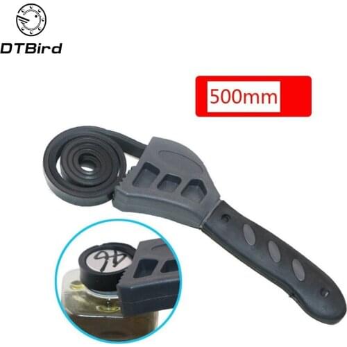 Car Repair Multi-function 500mm Universal Wrench Black Rubber Strap Adjustable Spanner For Any Shape Opener Hand Tools DT6