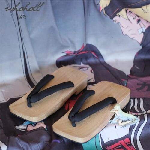 Man Slipper Flip-flops Samurai Cosplay Geta Japanese Wooden Clogs Shoes Summer Flats Slippers Man Demon Slayer Slippers Shoes
