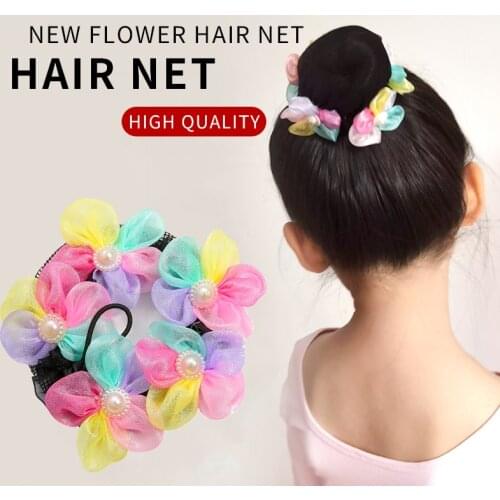 New Girls Women Bun Cover Snood Hair Net Ballet Dance Skating Crochet Simple Color Hair Styling Accessory High Quality Hot