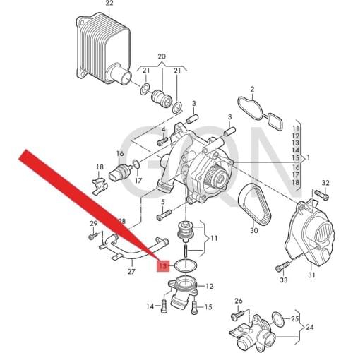 O-ring Vol ksw age nAm aro kEo sSh ara nTr ans por ter Sci roc coP ass atV ari ant Jet ta Thermostat cover rubber ring