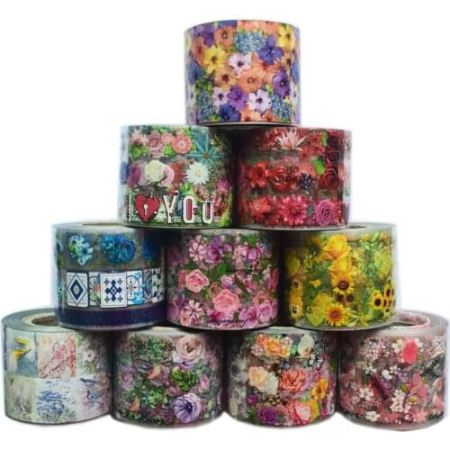 10Roll Floral Transfer Foils Nail Stickers Mixed Daisy Flower Full Wraps Sliders Decals Nail Art Accessories Manicure Decoration