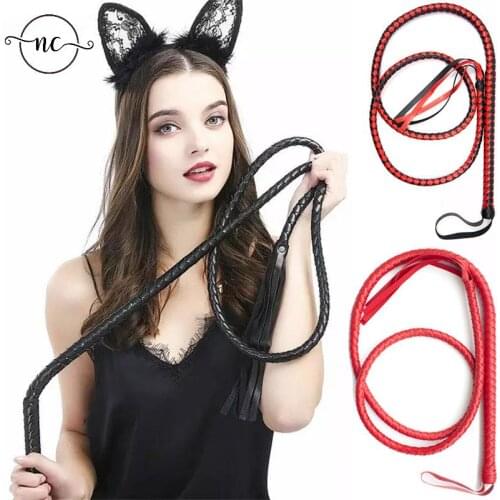SM Spanking 210CM Leather Bondage Whip With Sword Handle Lash Fetish Flogger Horse Adult BDSM Slave Sex Toys For Couples Women