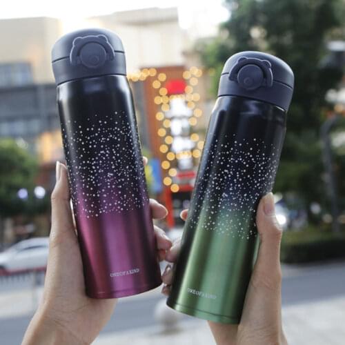350/500ML Portable Vacuum Flasks Double Wall Stainless Steel Thermos One-Touch Switch Winter Hike Thermocup Bottle Mug термос