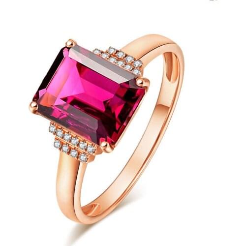 QTT Rose Gold Rectangle Resizable Ring Womens Fashion Noble Spirit Classic Design Ring Love Promise Wedding Jewelry