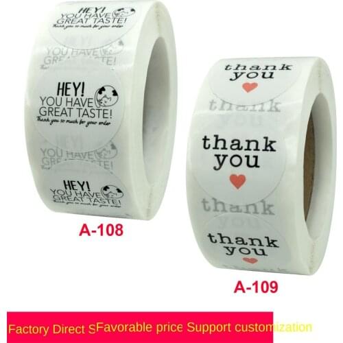 Roll round thank you for ordering stickers store gift white label stickers 500 pieces / roll