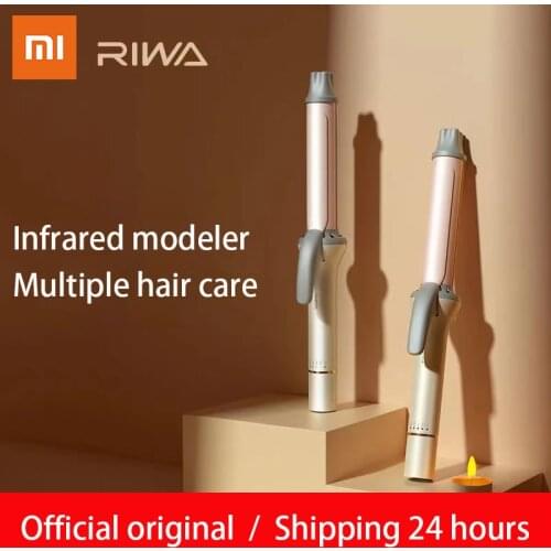 Xiaomi RIWA Portable Hair Crimper Hair Rollers Curlers Curling Iron Infrared Negative Ion 32mm Curling Lady Curly Hair Iron