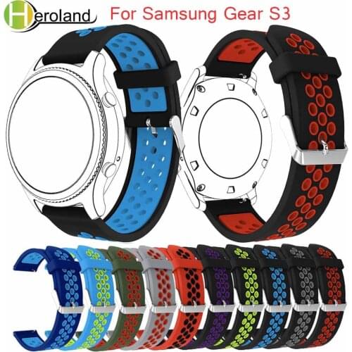 Sport silicone watch strap for samsung gear s3 Frontier/Classic M-R760 SM-R770 band bracelet replacement smart watch wristbands