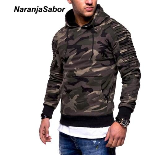 NaranjaSabor Mens Hoodies Autumn Sportswear Long Sleeve Camouflage Hooded Shirt Mens Brand Clothing Male Casual Sweatshirt N540