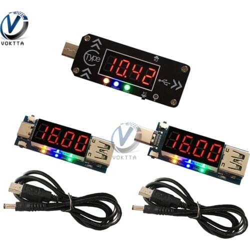 Male Female USB Charging Trigger Module LED Display Voltmeter Ammeter PD2.0 PD3.0 Type-C USB Decoy Device 5V/9V/12V/15V/20V/PPS