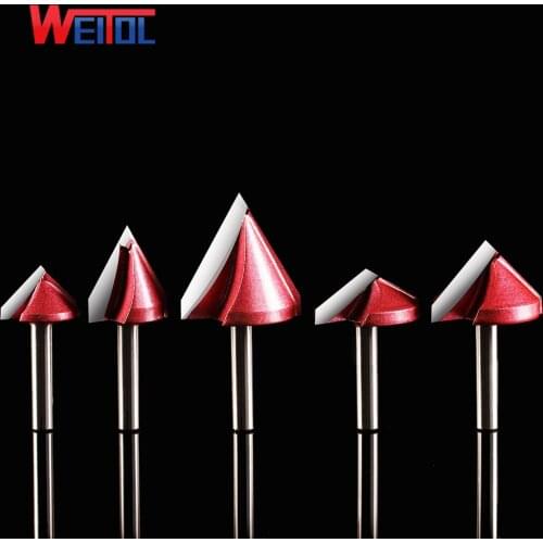 Weito 3A CNC 60 90 120 150 Degree 3D V-Type Cutter 3D V Bits Engraving Tools For Engraving Machine 2 flutes woodworking tools