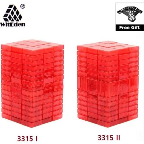 Witeden 3315 Magic Cube Transparent Red limited Edition Professional Speed Puzzle Cubing 3x3x15 Cube Educational Toys