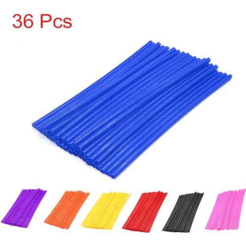 Uxcell 36 Pcs Bike Spoke Bicycle Tire Tyre Wheel Rim Tube Wraps Cover Strip 17.2mm Bicycle Decoration Multi-color
