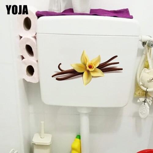 YOJA 25.7×13.2CM Yellow Vanilla Orchid Modern Decor Home Wall Stickers Toilet WC Accessories T1-3034