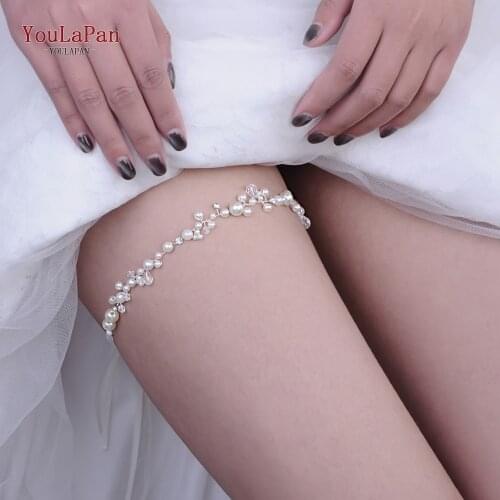 YouLaPan HT03 Wedding Leg Ring Sexy Crystal Garter Belt Pearl Leg Loop Wedding Garters Fashion Thigh Ring Bridal Leg Garter