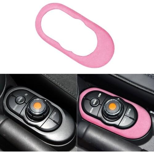 Suede Car Center Console Multimedia Button Gear Panel Cover Sticker for BMW MINI COOPER F55 F56 F57 2014-2020 Car Accessories