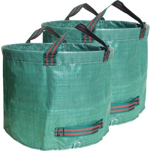 500L Green Durable Reusable Waterproof PP Yard Leaf Weeds Grass Container Storage Large Capacity Heavy Duty Garden Waste Bag