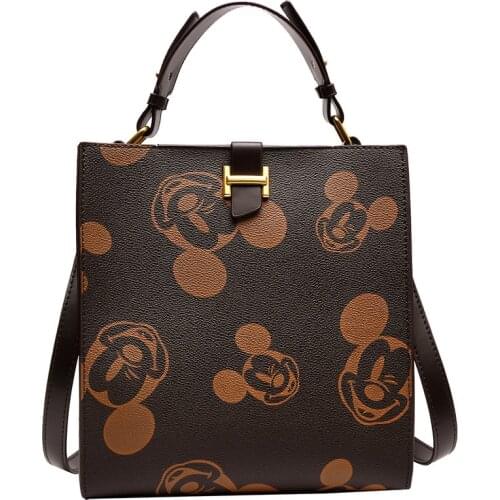 Disney Mickey mouse Womens bag cute minnie messenger bag shoulder messenger bag fashion check ladies chain bag cartoon handbag