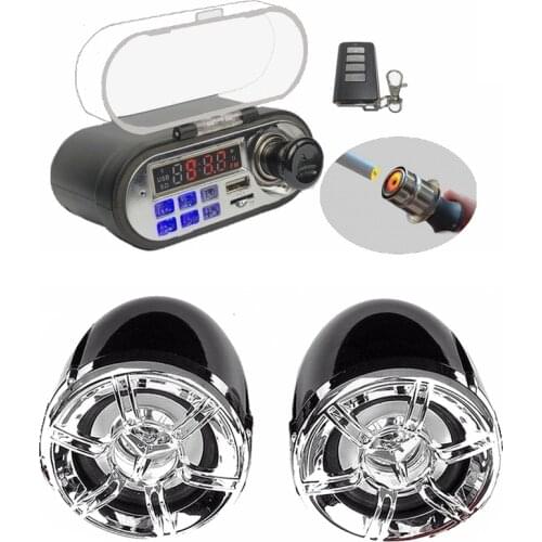Motorcycle Audio Sound System Stereo Speaker Waterproof Motorbike Scooter FM Radio Bluetooth USB TF MP3 Music Player Kit