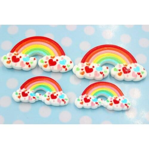 10pcs/lot flat back resin rainbow DIY resin cabochons accessories about25mm