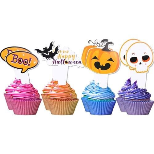 18 Horror Cupcake Decorative Cards Halloween Decorative Gift Wedding Party Was Decorated With Household Items Wholesale JU0225