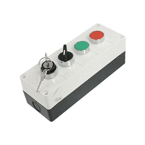 AC 400V 10A Green Red Momentary Push Button Switch Control Station Box