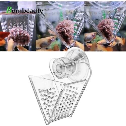 Automatic Aquarium Fish Feeder Red Worm Feeder Fish Tank V-shape Food Container Shrimp Feeder with Suction Cup Aquaric Accessori