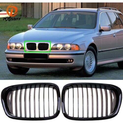 POSSBAY 1 Pair Car Front Center Kidney Grilles Racing Grills Fit for BMW 5-Series E39 Sedan/Touring/M5 1995-2004 Exterior Parts