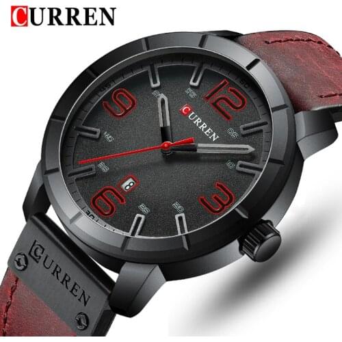 CURREN Men Watch Top Luxury Brand Mens Fashion Analog Quartz Watches Male Casual Leather Waterproof Clock Relogio Masculino