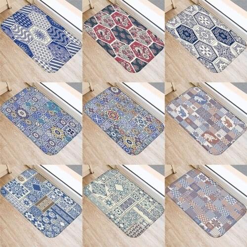 Flower Mandala Floor Mat Entrance Doormat Floor Rug Anti-slip Door Mat Bathroom Kitchen Mat Kitchen Carpet Home Decor 60*40cm