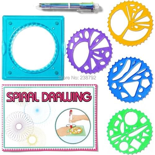 Travel Spirograph Playset Artist Drawing toys with colorful Pens and 5 Accessories Draw Spiral Designs educational toys for kids