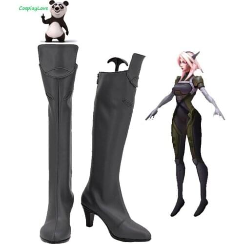 Game LOL Psyops Sona Grey Shoes Cosplay Long Boots Newest Custom Made For Female Male CosplayLove