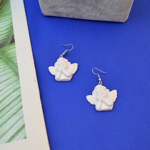 Creative Emulational LOVE Angel Earrings Sweet Cute Apple Clouds Pizza Earrings Simple Stereoscopic Jewelry Girl Student Gifts