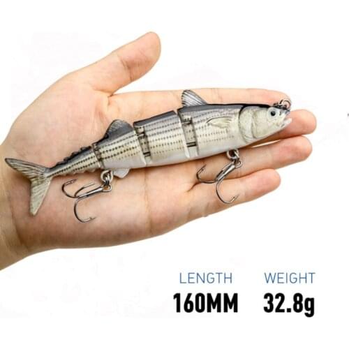 Big Size Glide Bait Lifelike Multi Jointed Swimbait Lure 16cm 32g Pike Muskie Walleye Bass Fish Lure Tuna Sea Fishing Bait
