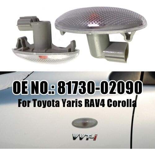 JEAZEA 12V Car Side Turn Signal Light Fender Lamp Amber Indicator Blub 81730-0D032 For Toyota Yaris RAV4 Corolla Accessories