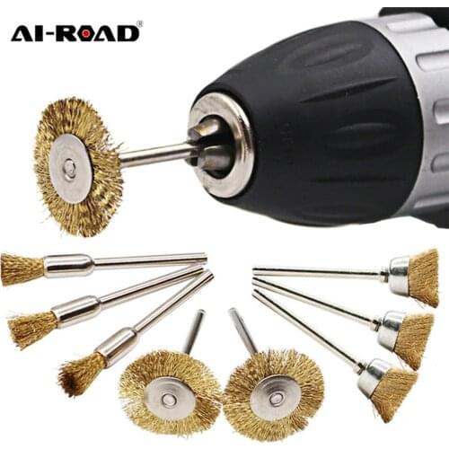 Brass Brush Wire Shank Electric Tool Steel Wire Wheel Brushes Cup Rust Accessories Rotary Tool for Engraver Abrasive Materials