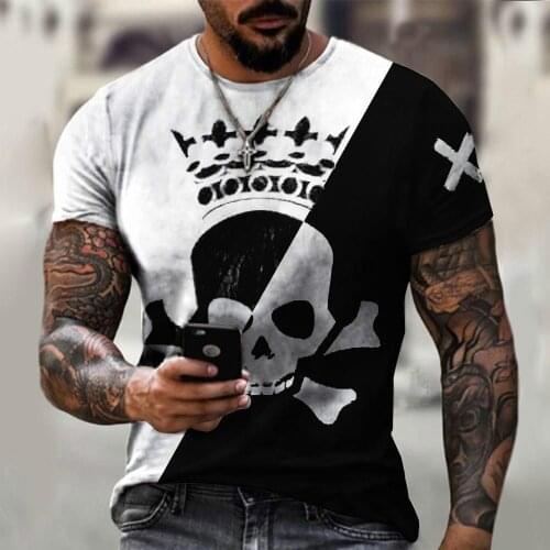 Stitching short sleeve mens printed T-shirt street style fashion clothing short sleeve Asian size 2021