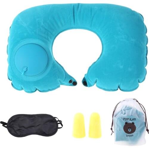 WXTF Inflatable Neck Pillow U Shape Air Cushion Travel Blow up Pillow Driving Nap Support