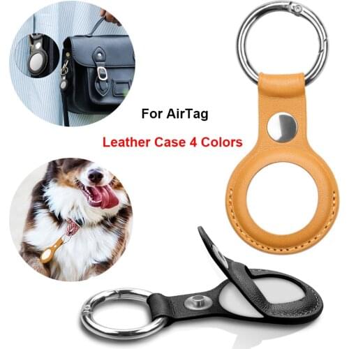 New Original PU Airtag Case Leather Protective Sleeve For Apple AirTag Location Tracker Anti-lost Airtags Keychain Shell Cover