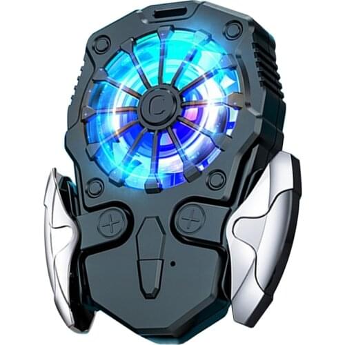 NEW-2 in 1 Phone Radiator with RGB Light Phone Cooling Fan Gaming Controller Joystick for PUBG Gamepad Grip L1R1 Triggers