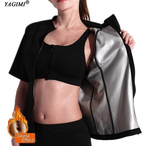 Silver Ion Coating Sweat T Shirt Women Workout Fitness Sauna Hot Effect Top Long Sleeve Slimming Lose Weight T Shirt Sport