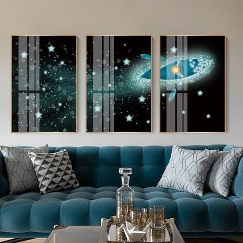 Poster Wall Art Canvas Print Painting 3 Pieces Starry Sky Home Decor HD Painting for Room Decoration No Frame