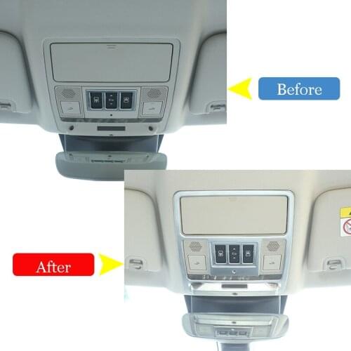 1 Pcs Car Roof Reading Lamp Frame Trim For Land Rover Discovery 5 LR5 2017 ABS Silver Chrome Car Accessories