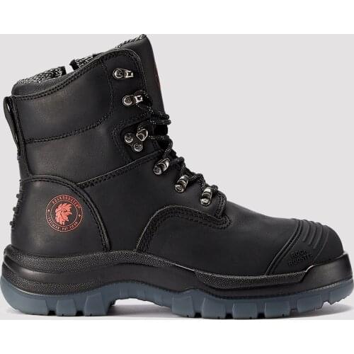 ROCKROOSTER Leather Working Shoes For Men Safety Boots With Steel Toe Shoes with Zipper Outdoor Ankle Boot Indestructible Shoes